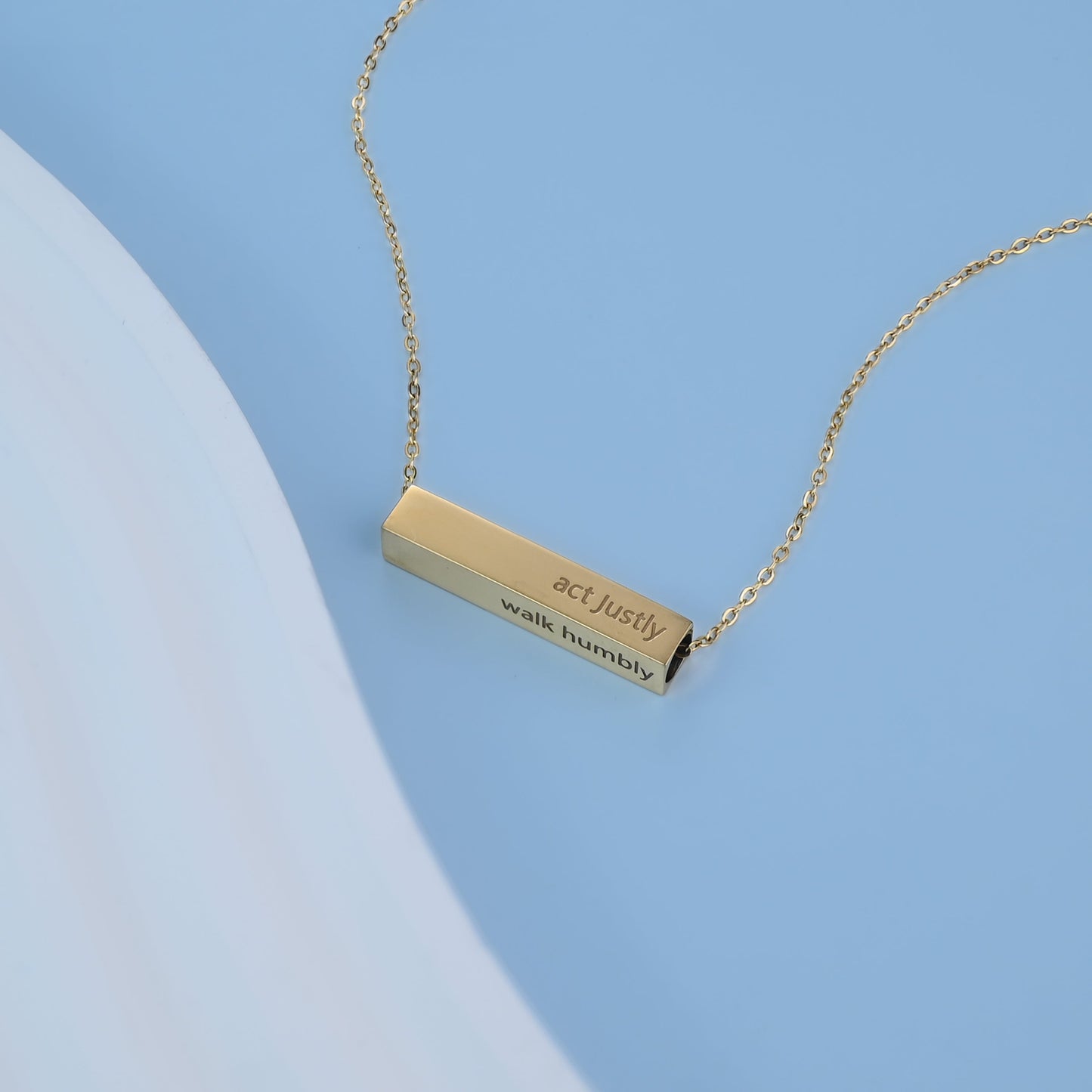 Walk Humbly Bar Necklace