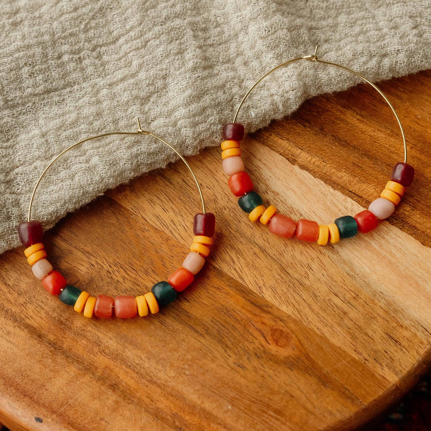 Beaded Hoop Earrings