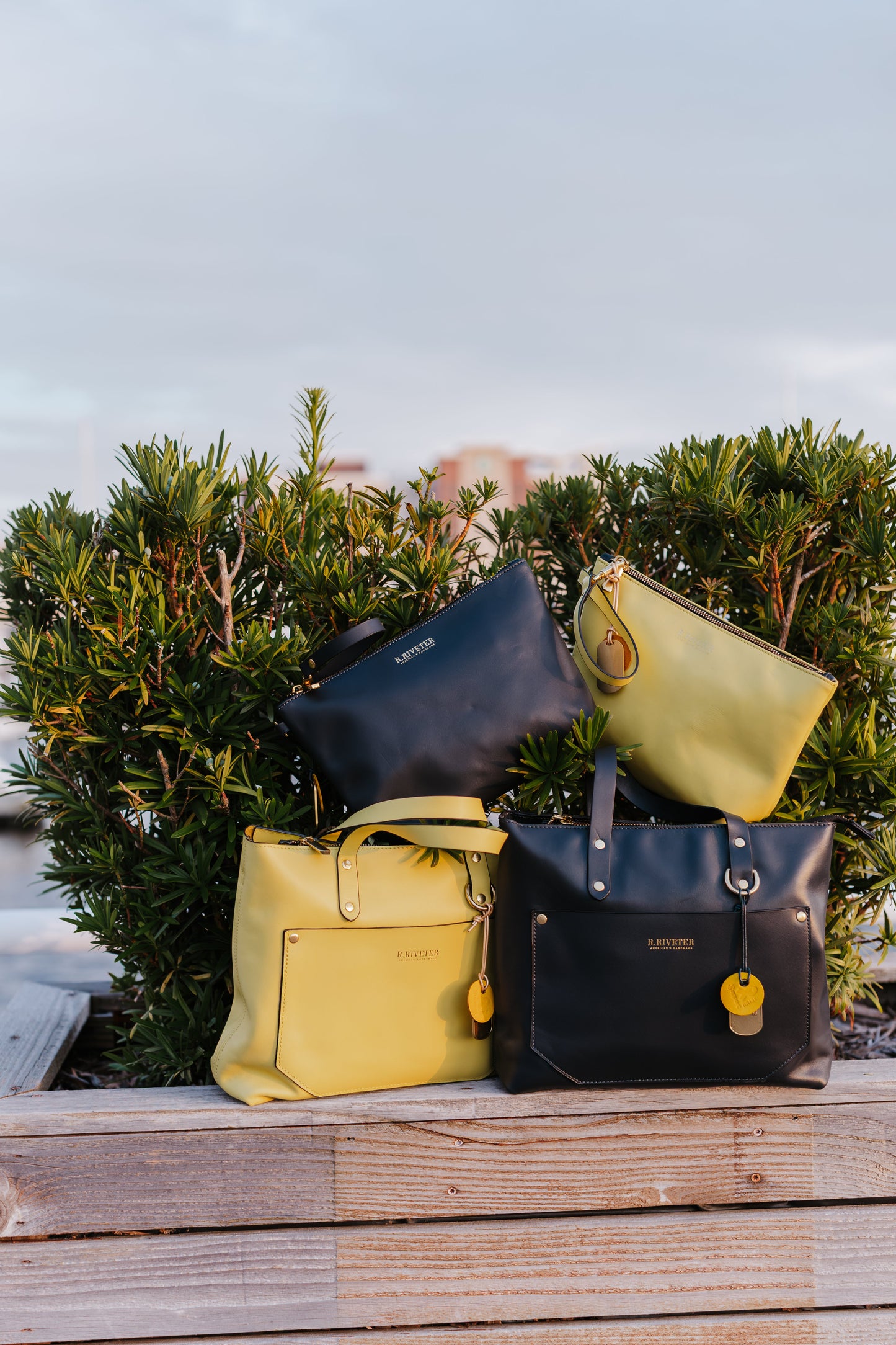 Navy Leather Satchel