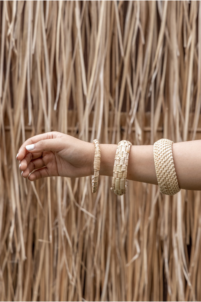 Statement Flat Weave Bangle Bracelets