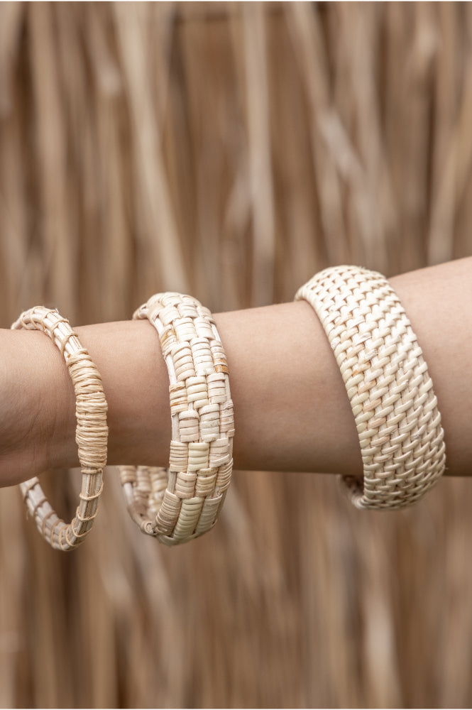 Statement Flat Weave Bangle Bracelets