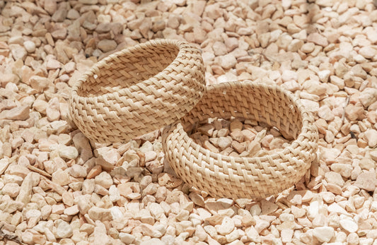 Statement Flat Weave Bangle Bracelets