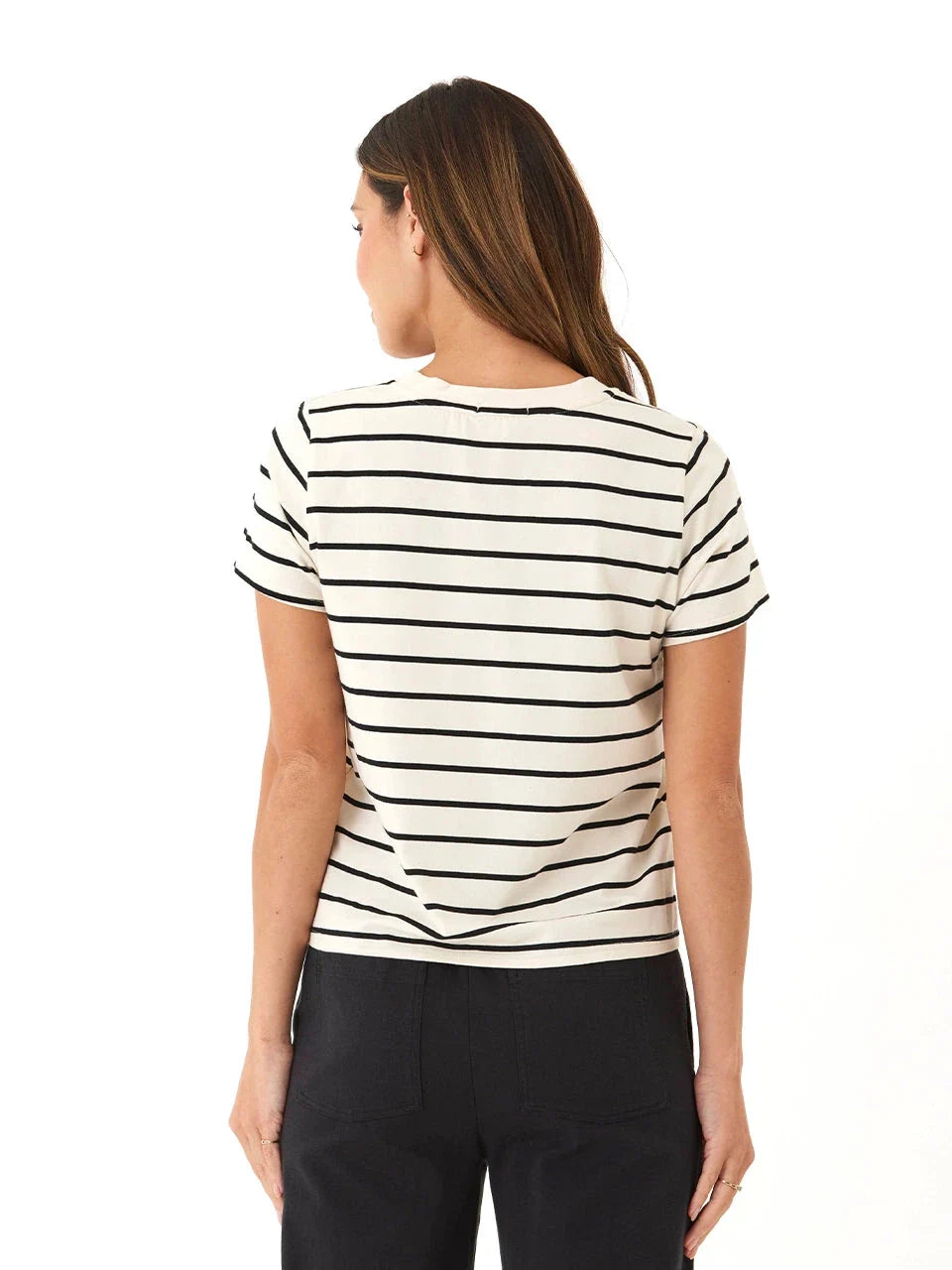 Maxine Caribbean Stripe Eco Jersey V-Neck Tee