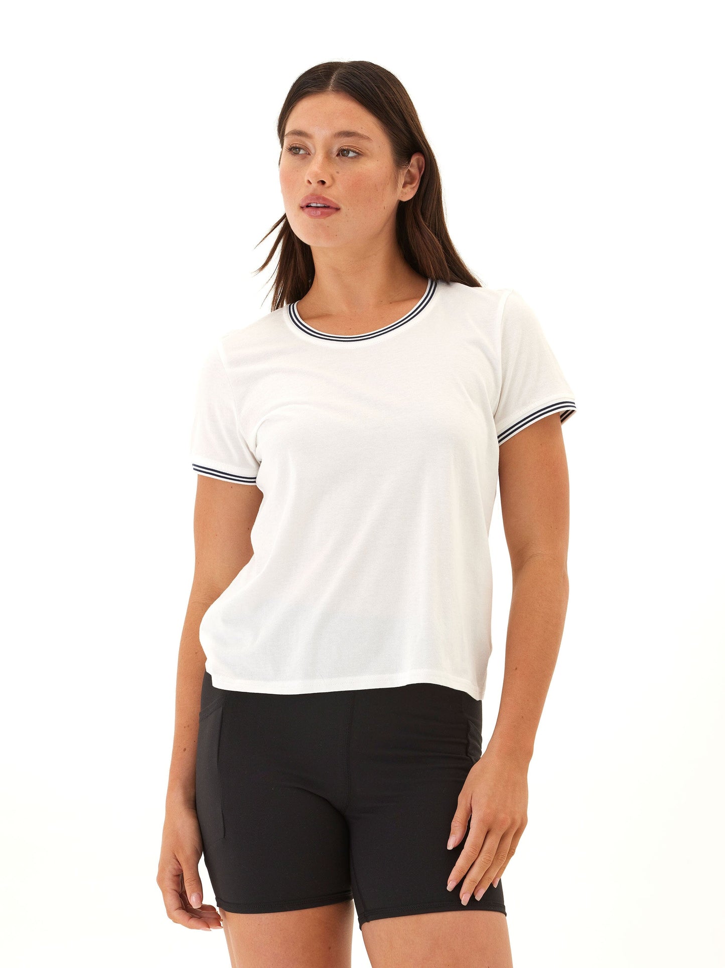 Jordana Comfort Jersey Trim Detail Tee