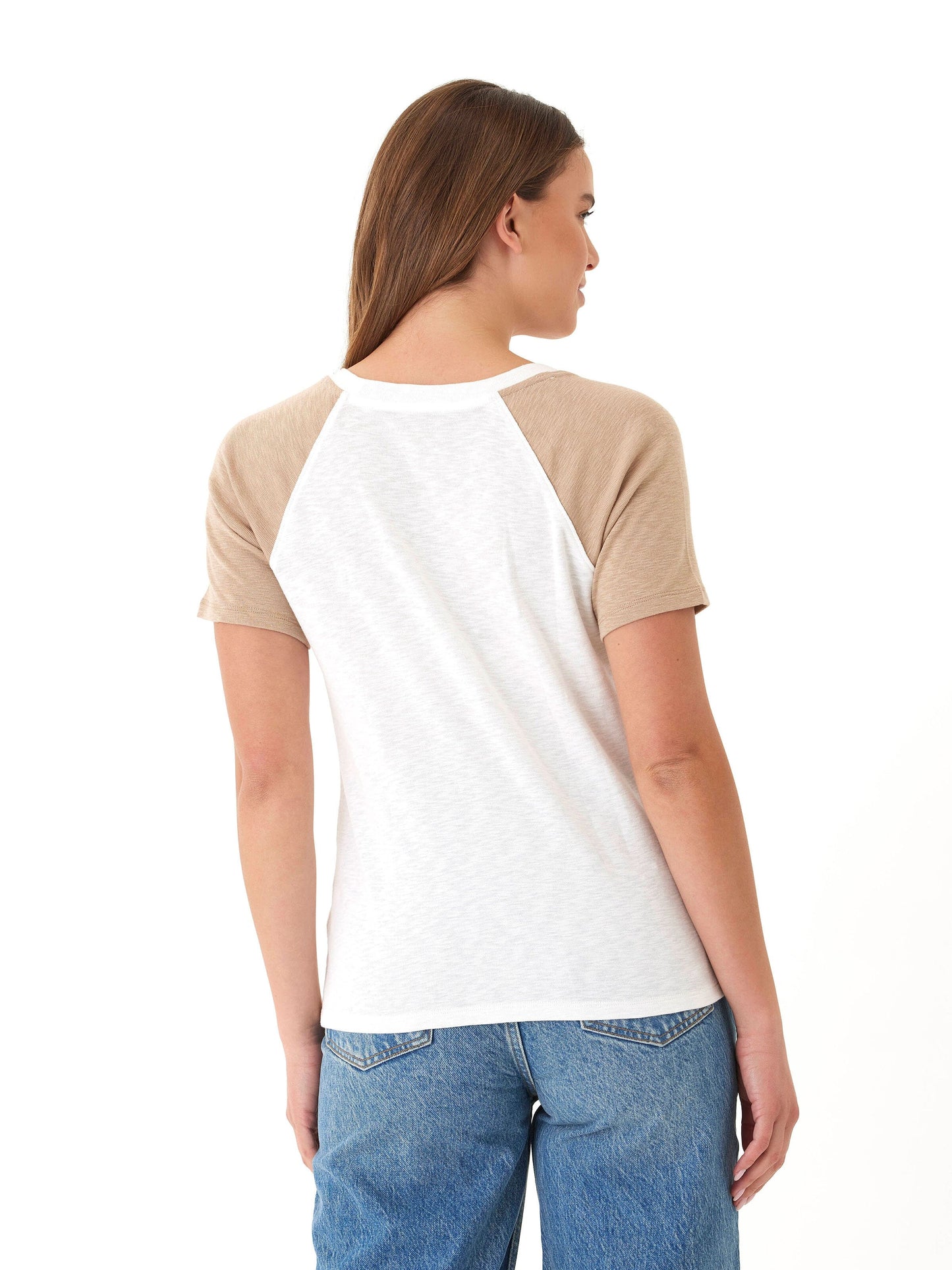 Lynsey Slub Jersey Colorblock Raglan Crew Tee
