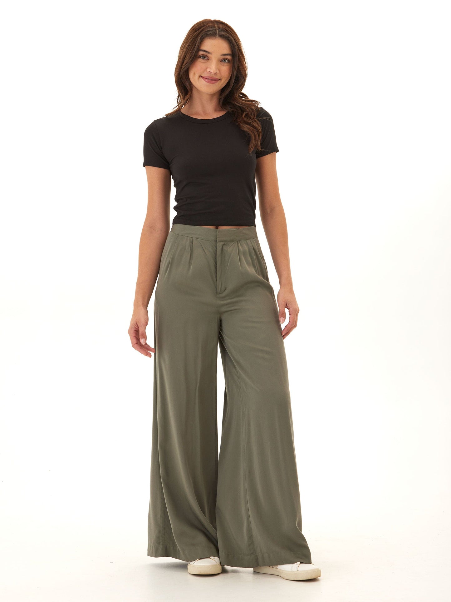Samirah EcoVero Woven Pleated Wide Leg Pant