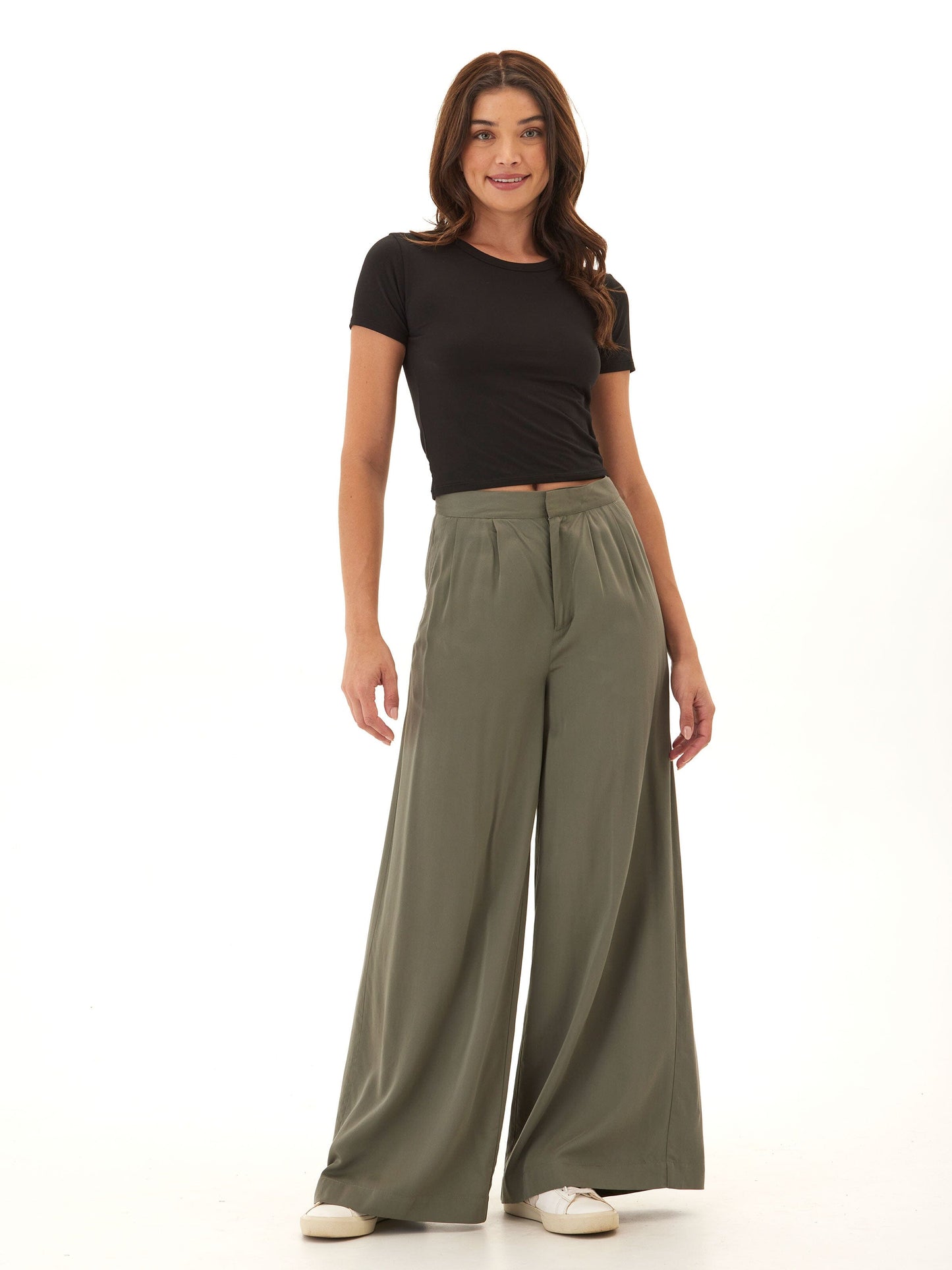 Samirah EcoVero Woven Pleated Wide Leg Pant