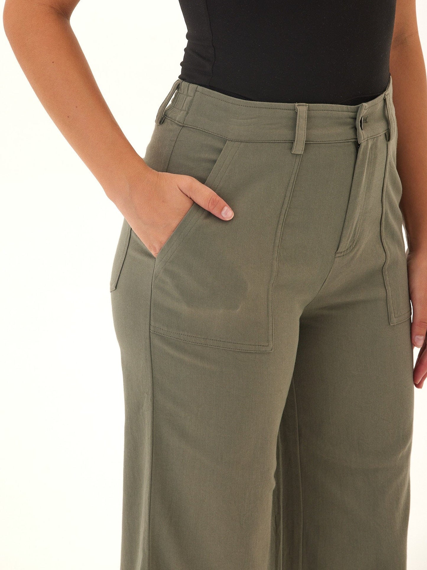 Pamela Stretch Twill Wide Leg Pant