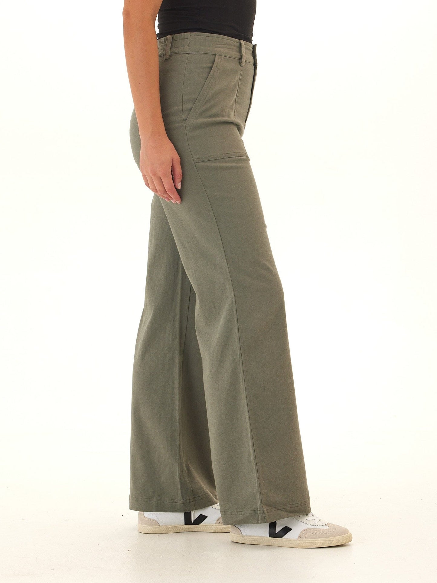 Pamela Stretch Twill Wide Leg Pant