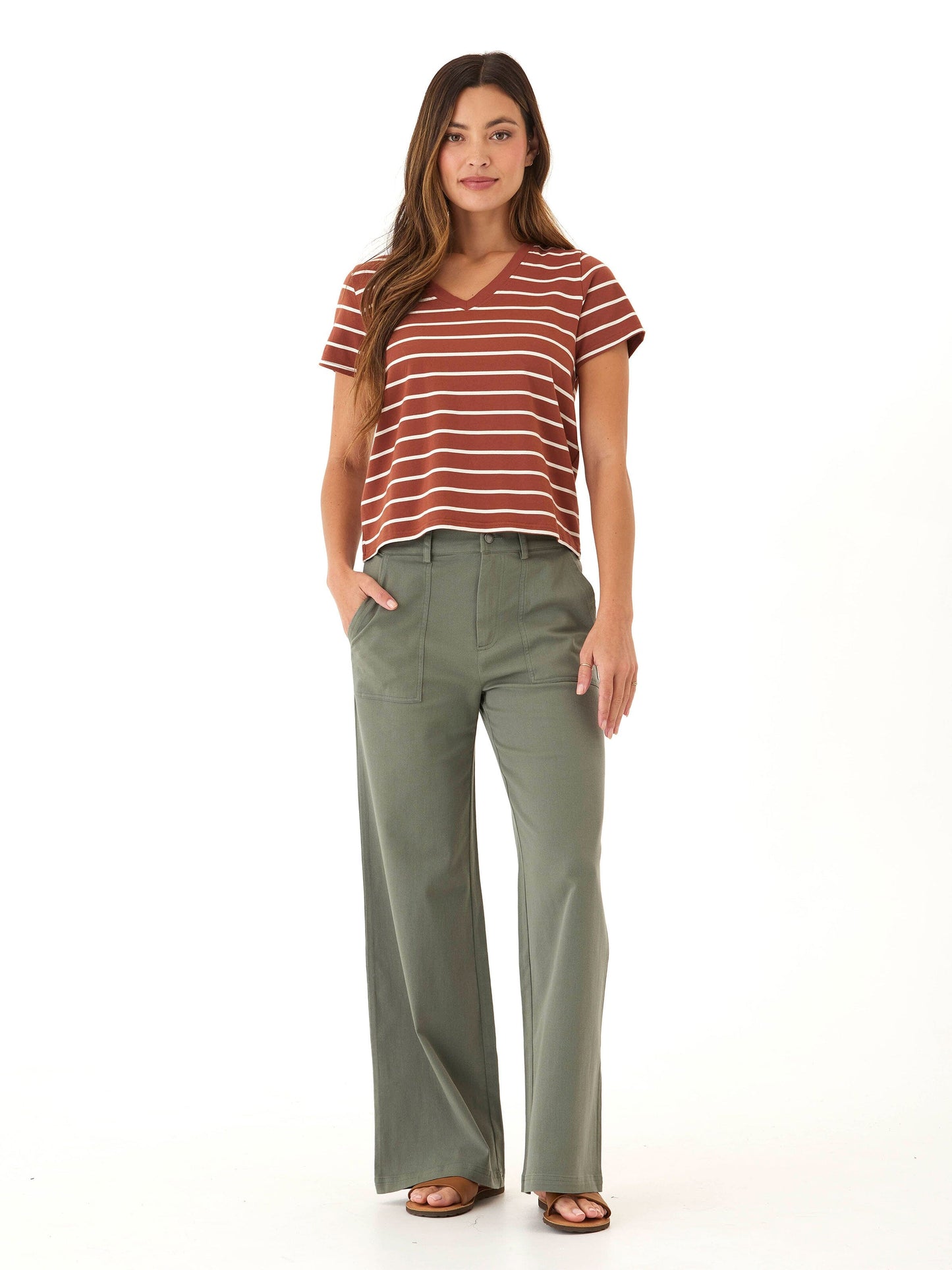Pamela Stretch Twill Wide Leg Pant