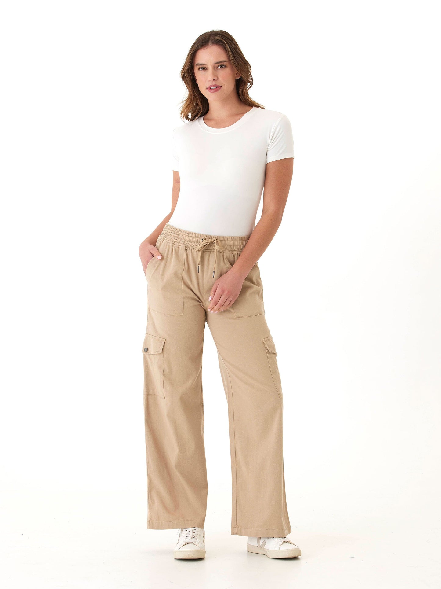 Eila Stretch Twill Wide Leg Cargo Pant