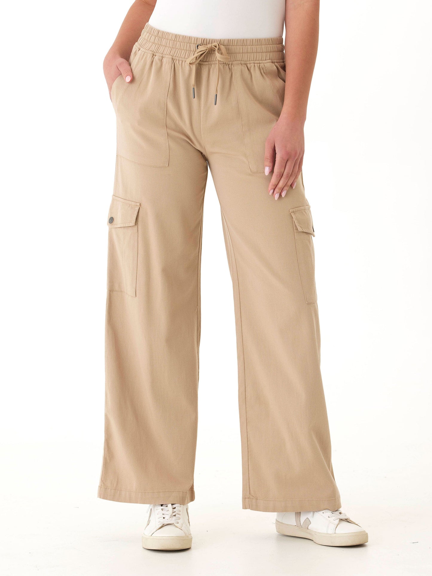Eila Stretch Twill Wide Leg Cargo Pant