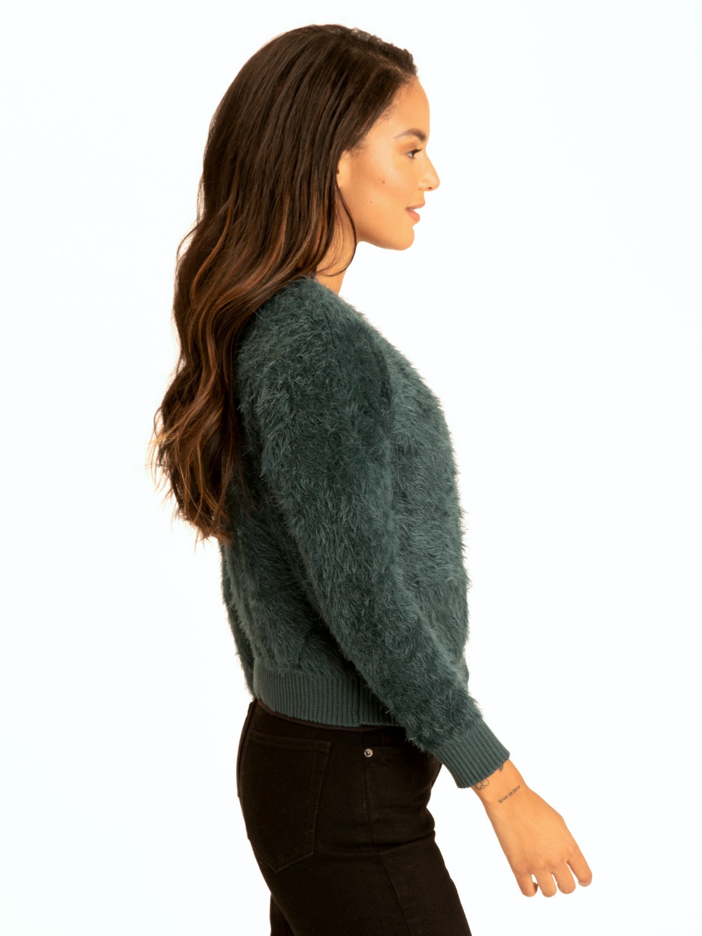 Fuzzy Knit Crop Cardigan