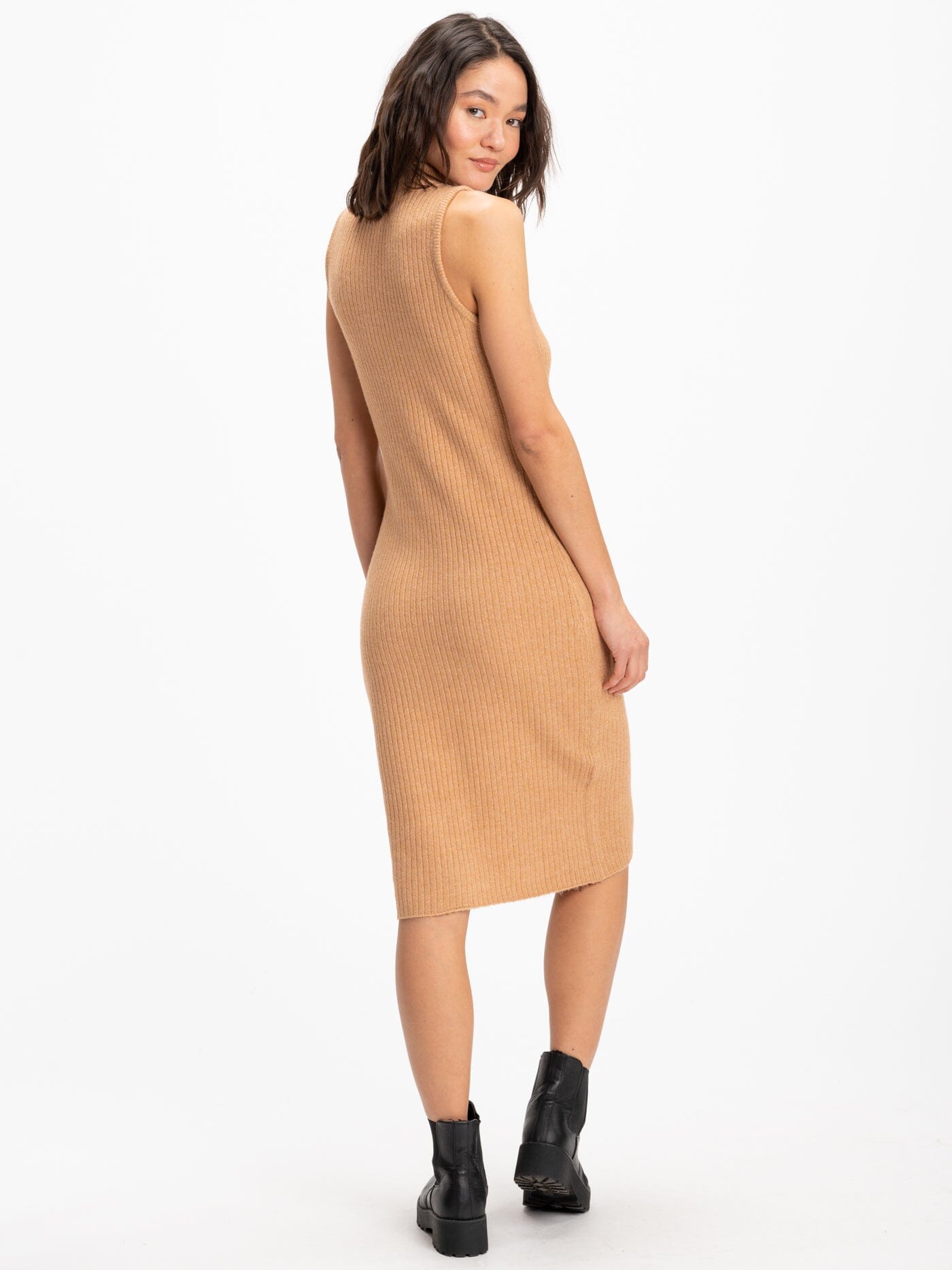 Donika Rib Knit Sweater Midi Dress