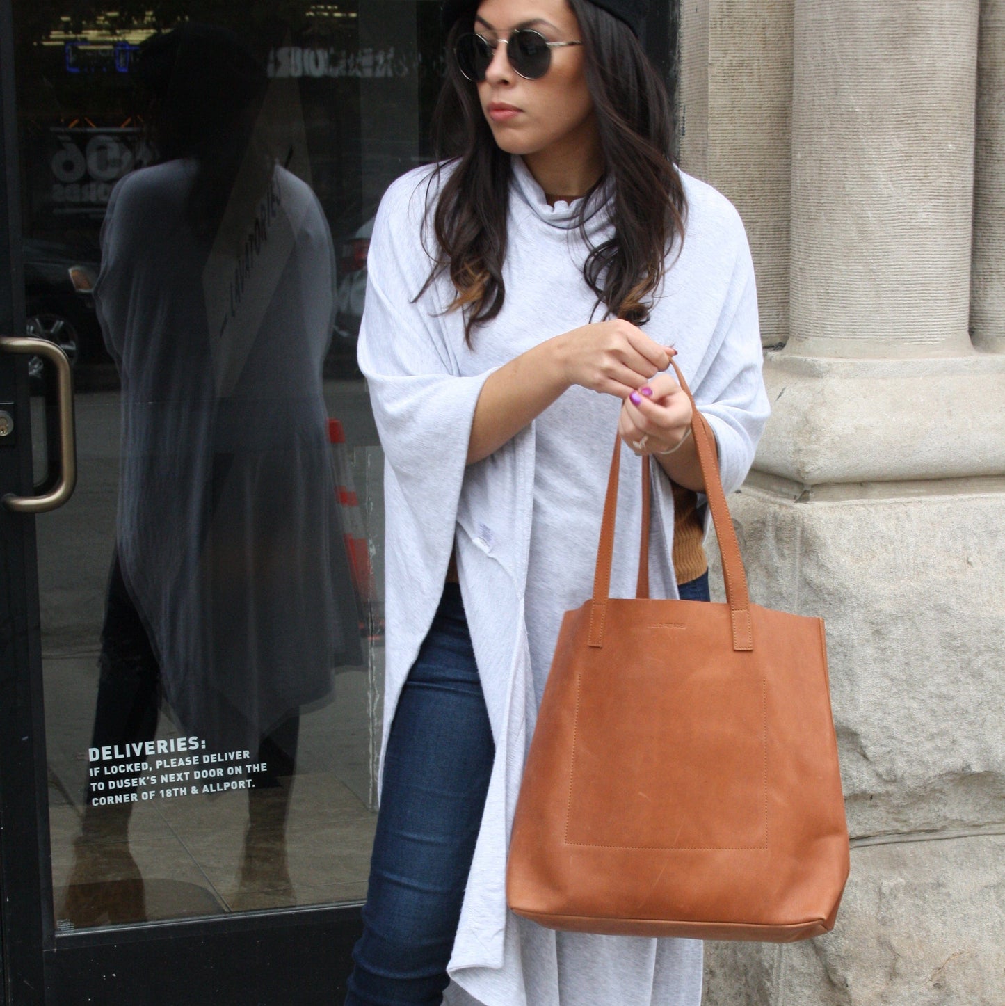 Day Tote Leather Camel