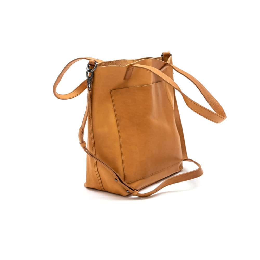 Leather Day Tote Bag - Camel