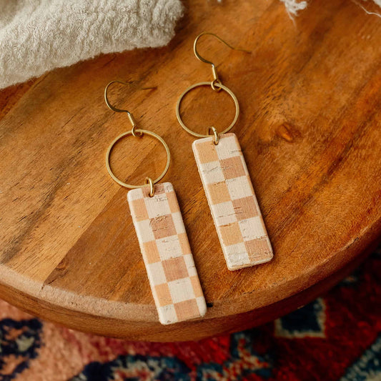 Checkered Drop Earrings