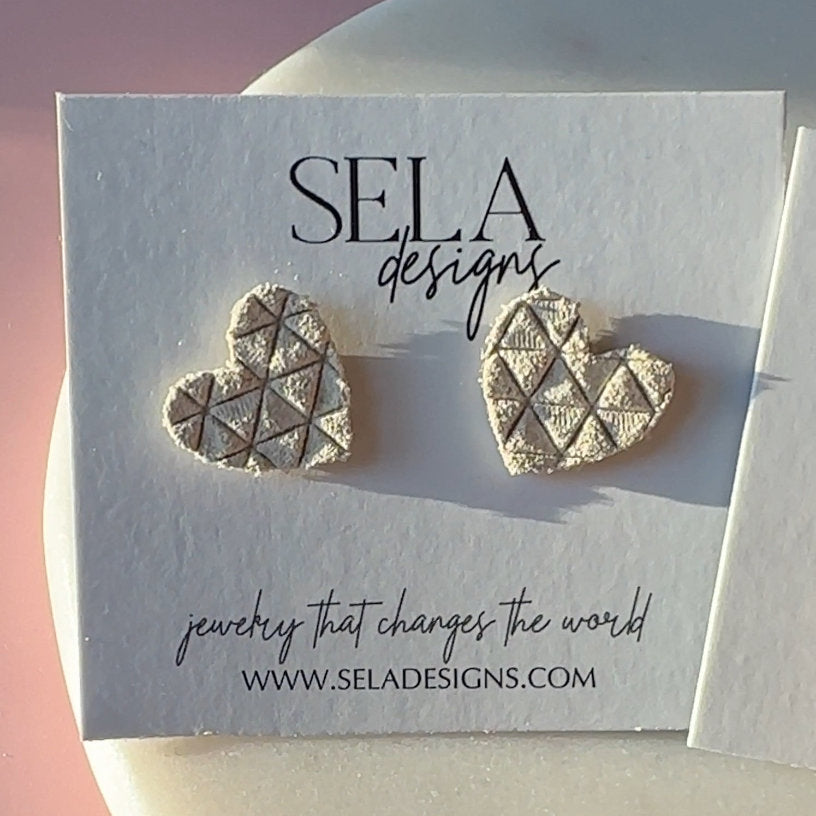Heart Leather Studs