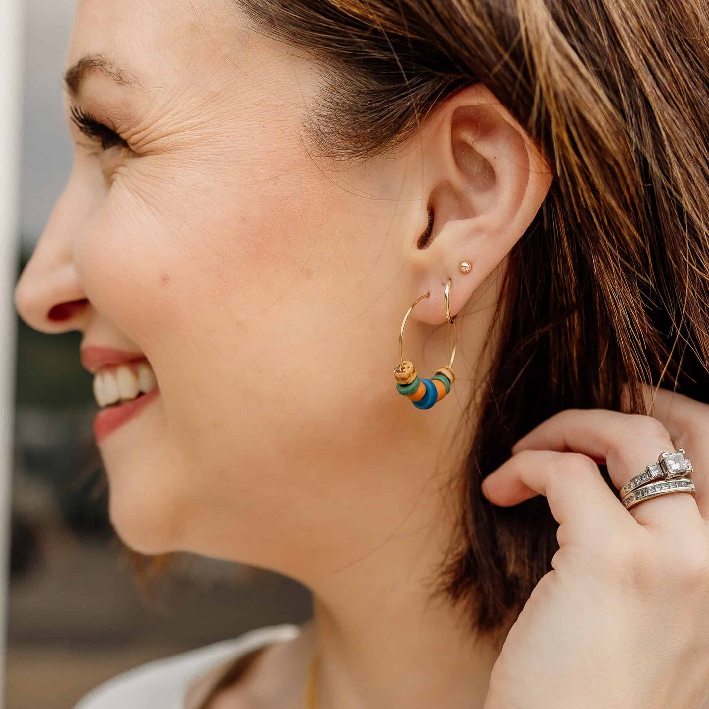Beaded Hoop Earrings