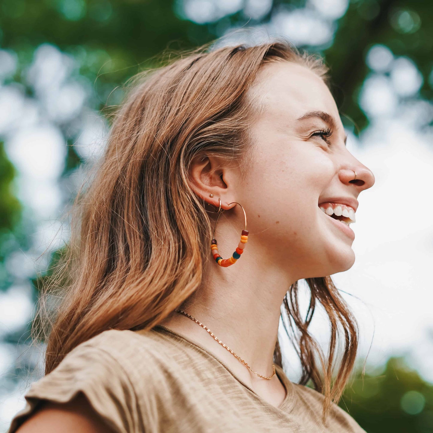 Beaded Hoop Earrings