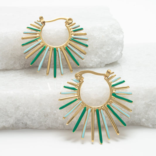 Radiant Rise Hoops in Mint