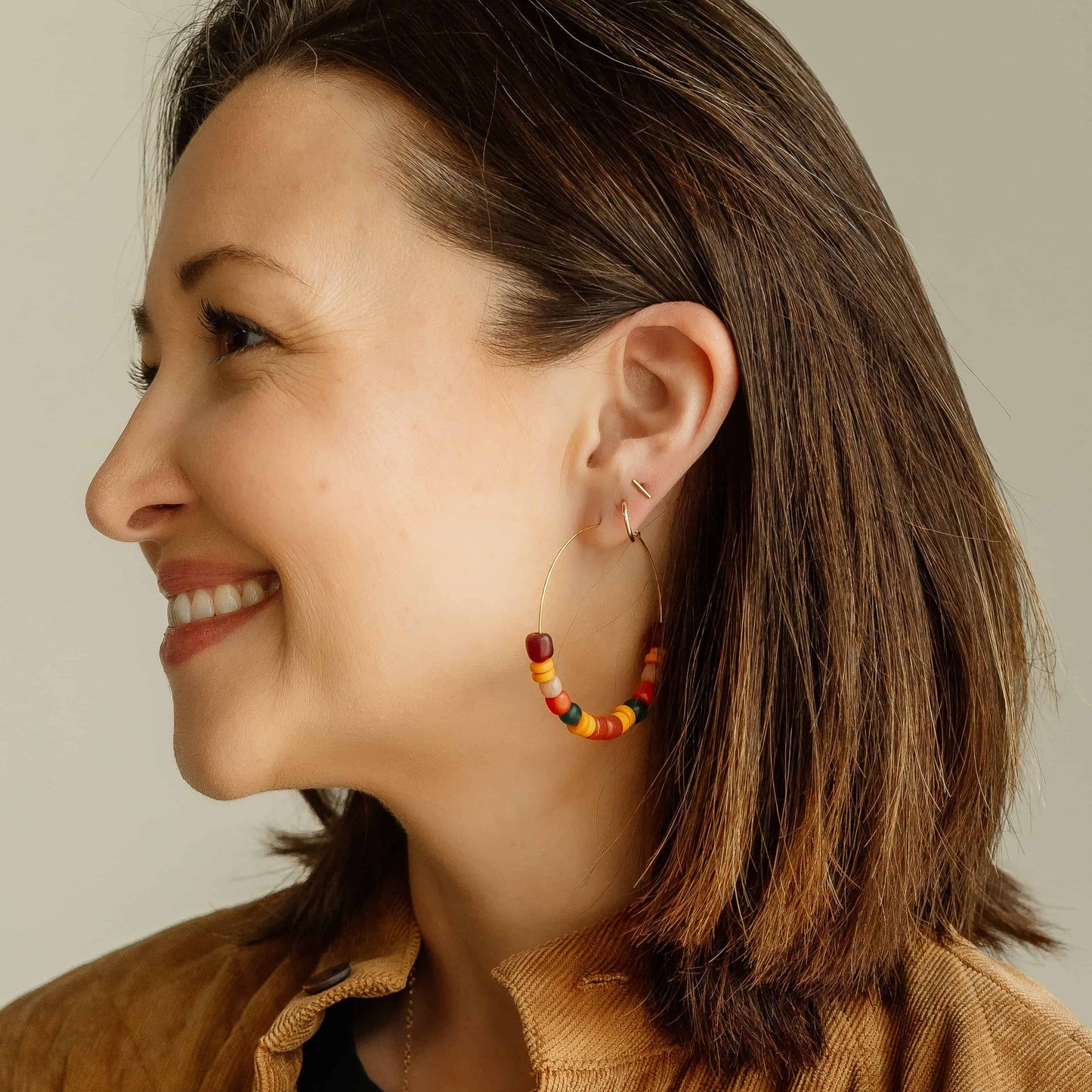 Beaded Hoop Earrings