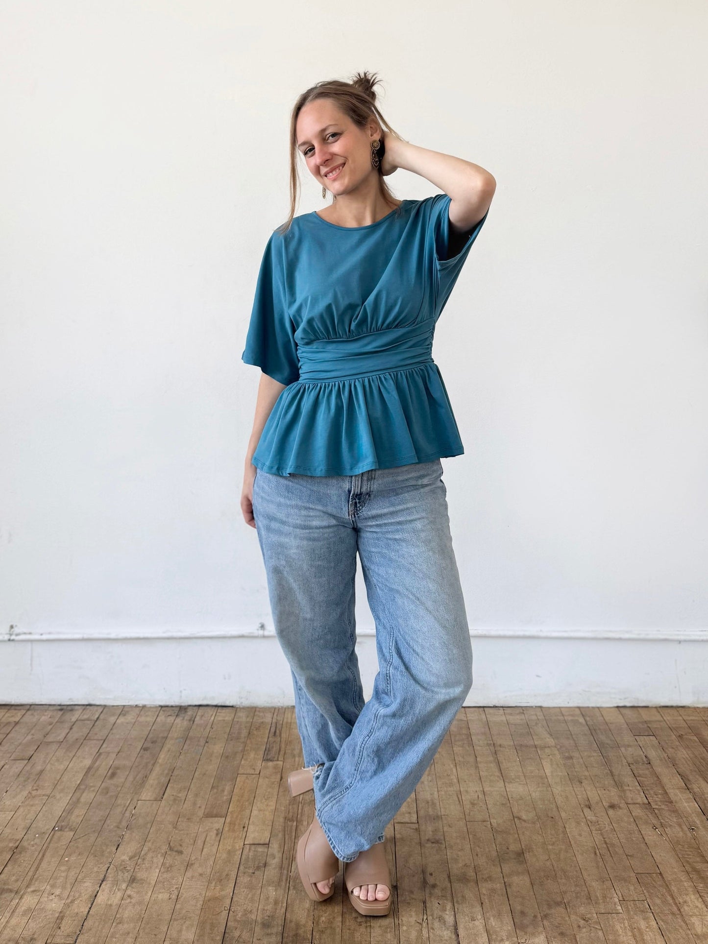 Landree Top in Peacock Blue