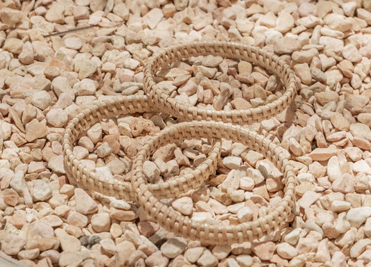 Flat Weave Rattan Bangle Bracelet