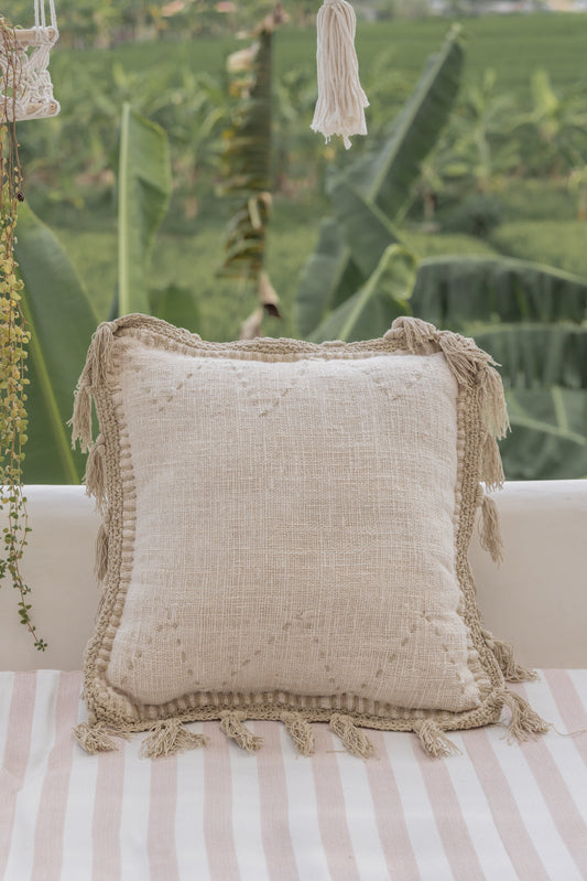 Gaia Hand Stitched Cotton Throw Pillow Cover