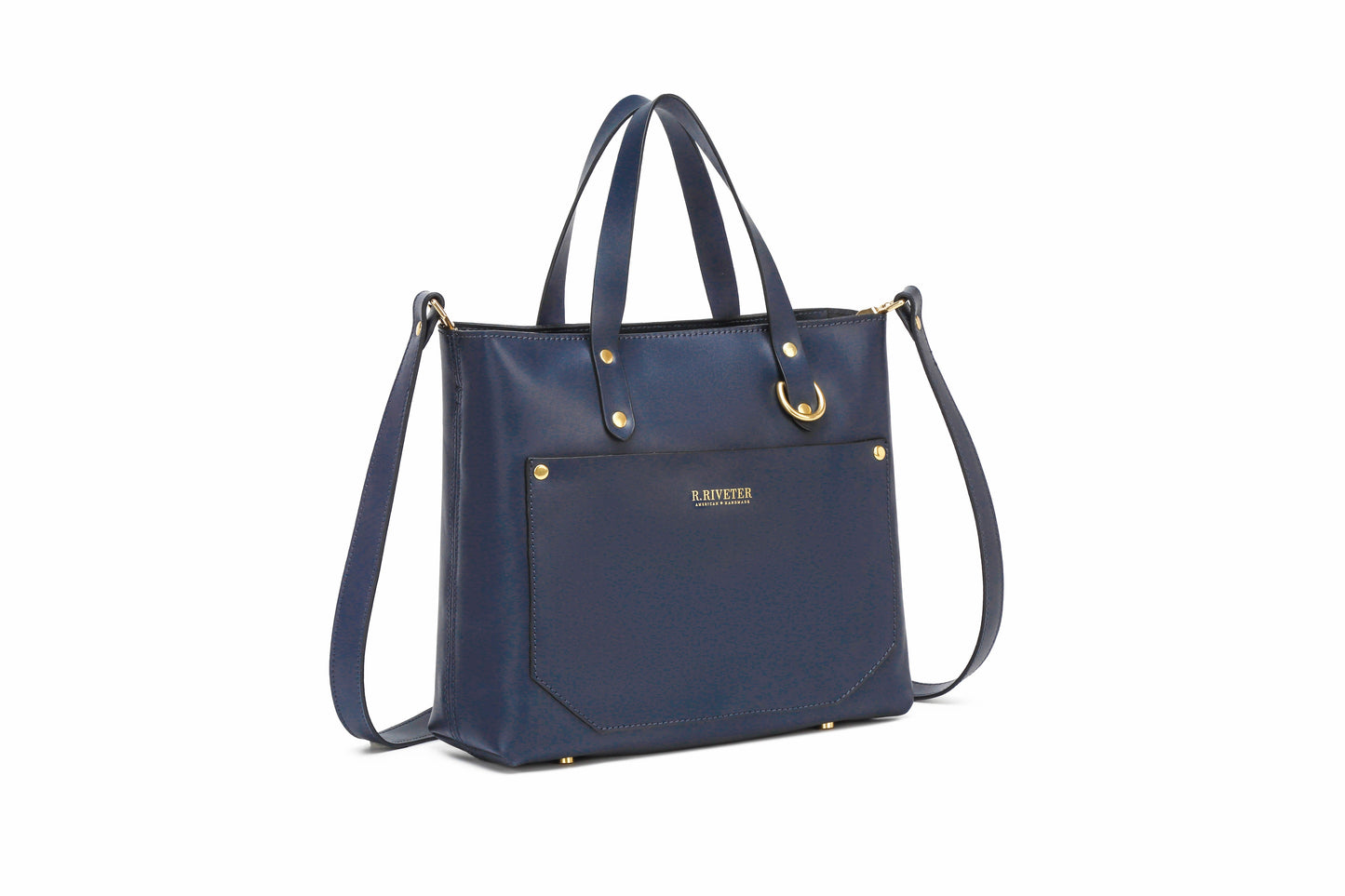 Navy Leather Satchel