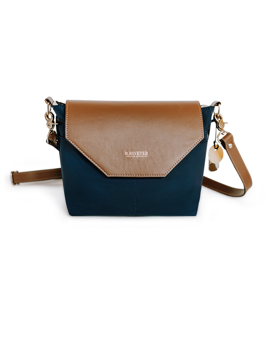 Navy Nylon + Brown Leather