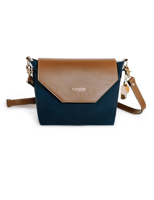 Navy Nylon + Brown Leather