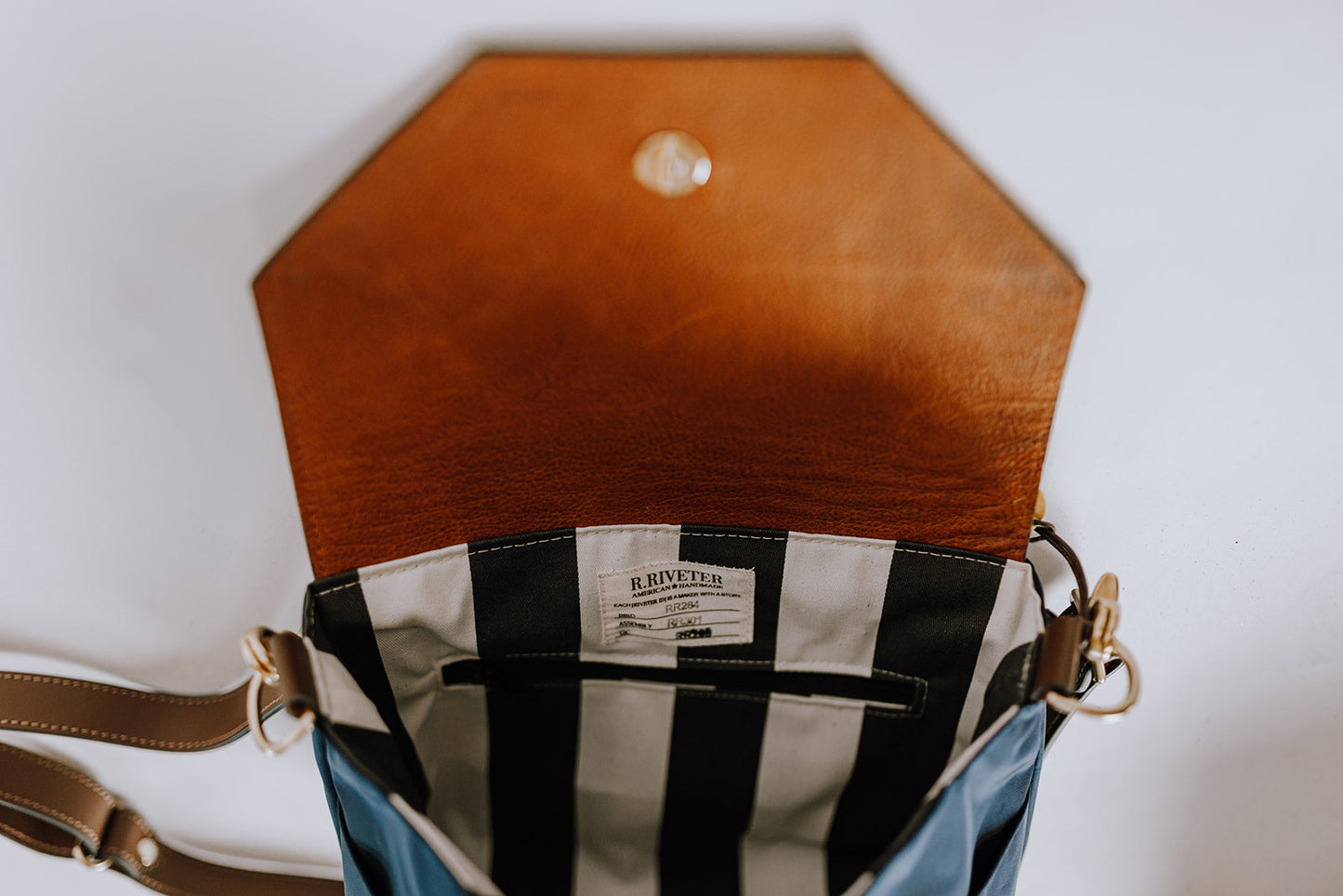 Navy Nylon + Brown Leather