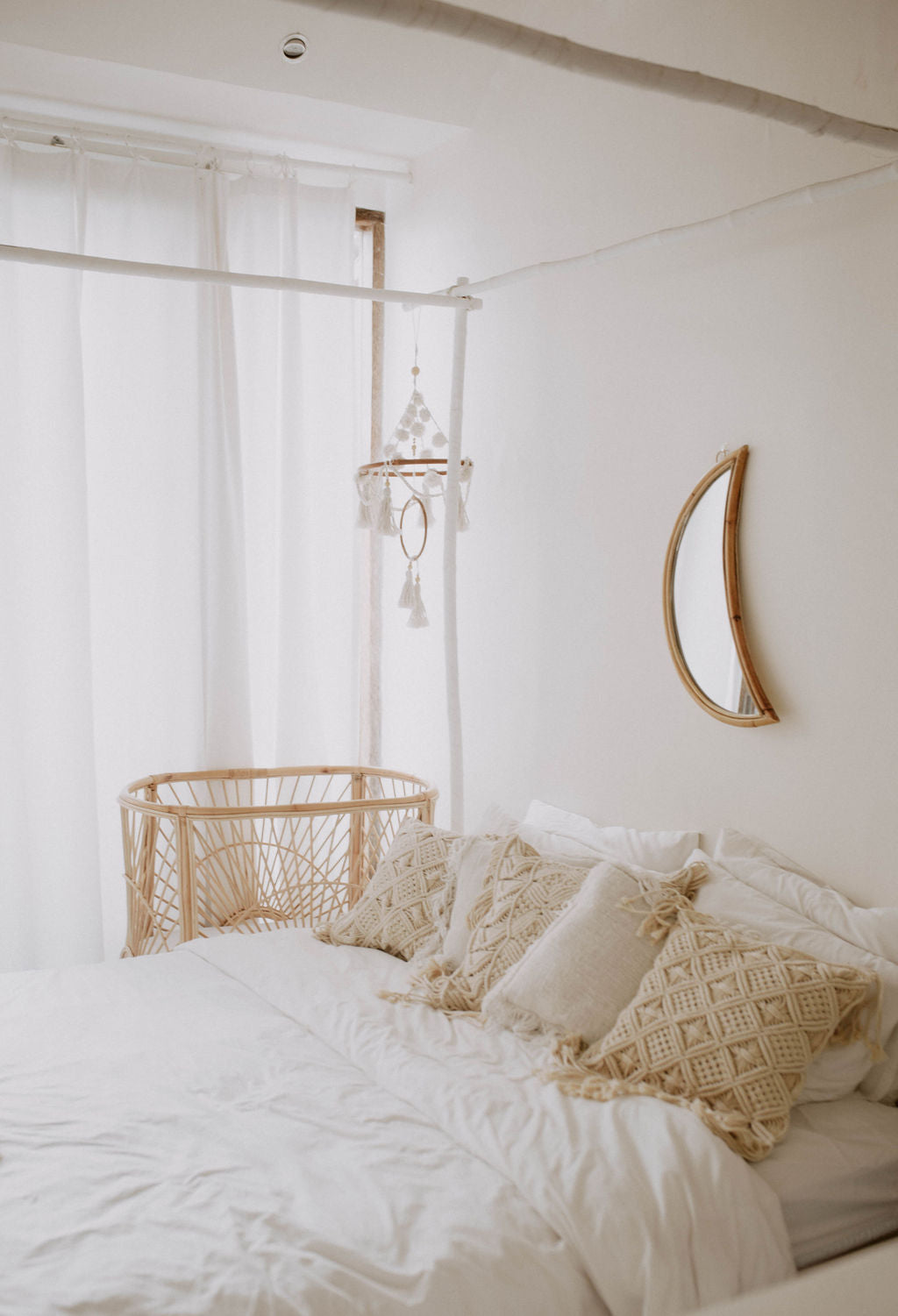 Luna Rattan Moon Mirror