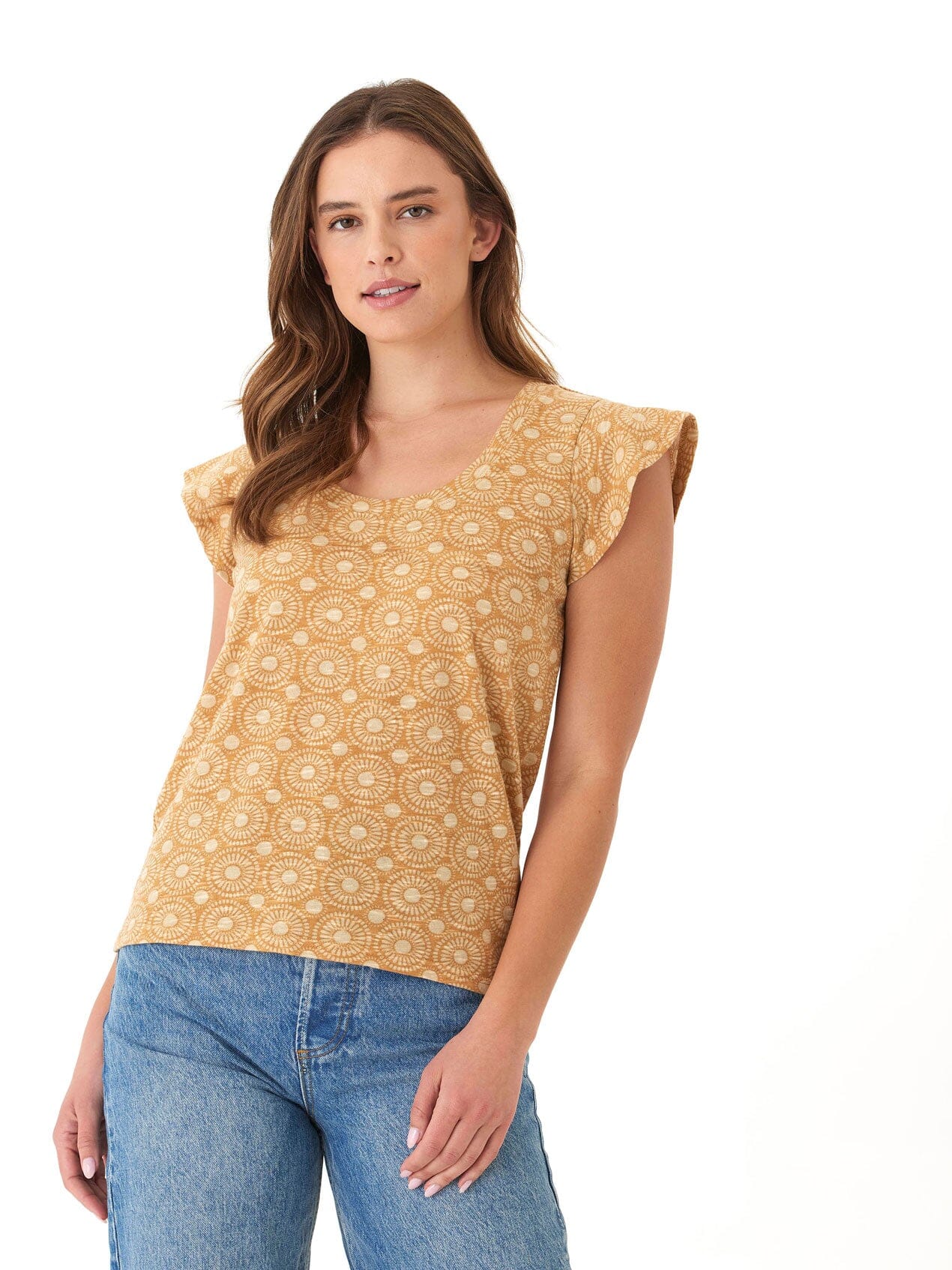 Blanche Medallion Print Linen Jersey Tee
