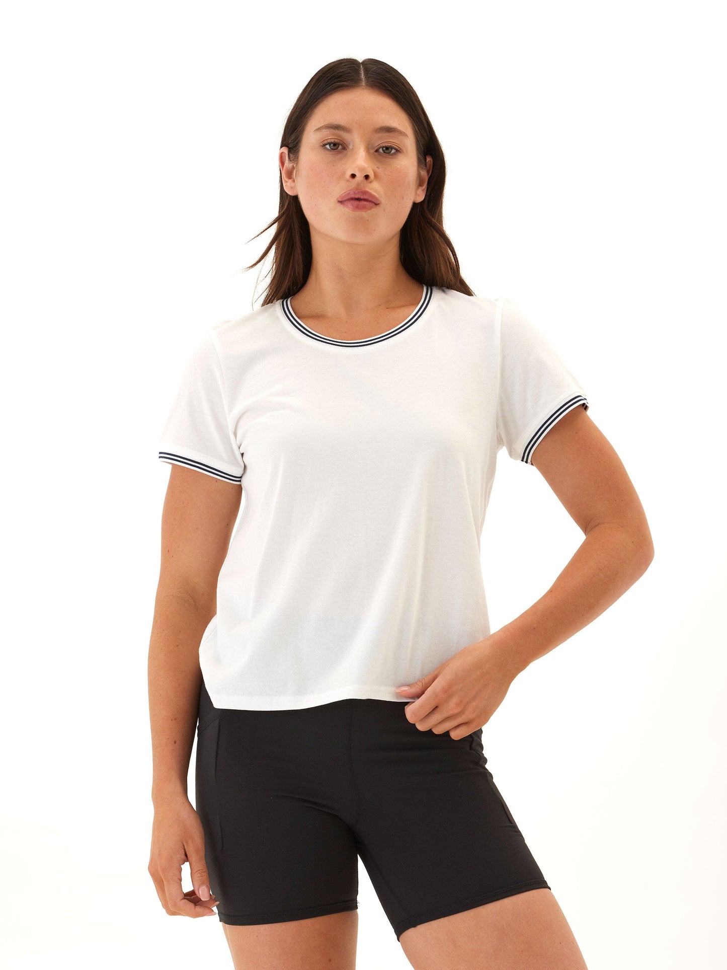 Jordana Comfort Jersey Trim Detail Tee