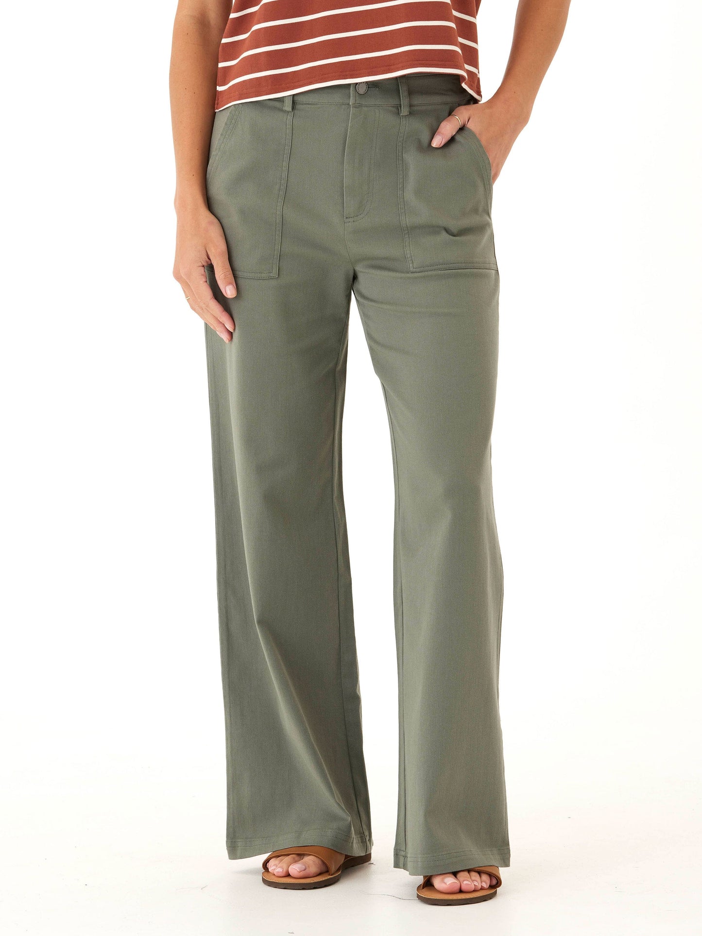 Pamela Stretch Twill Wide Leg Pant