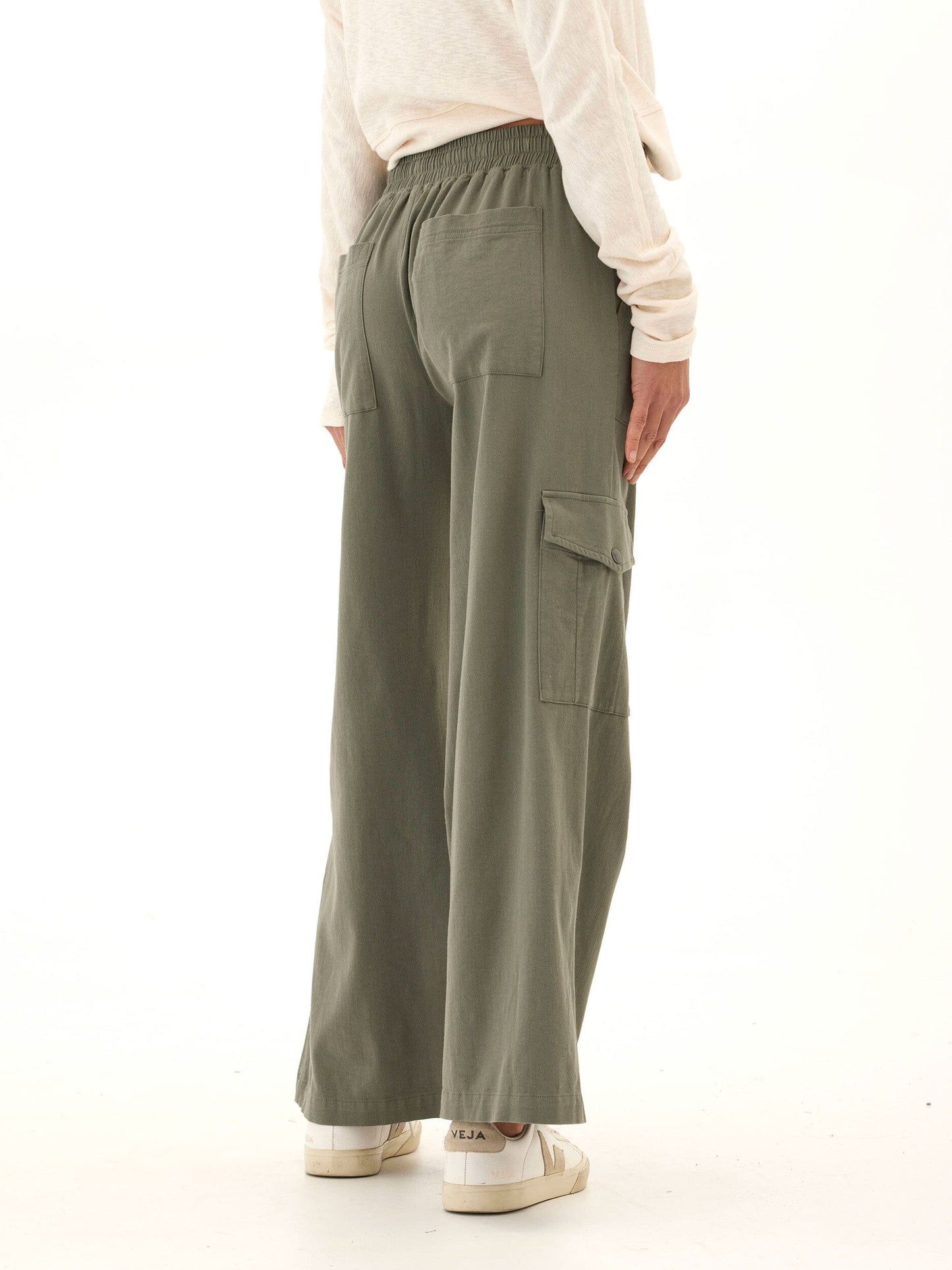 Eila Stretch Twill Wide Leg Cargo Pant