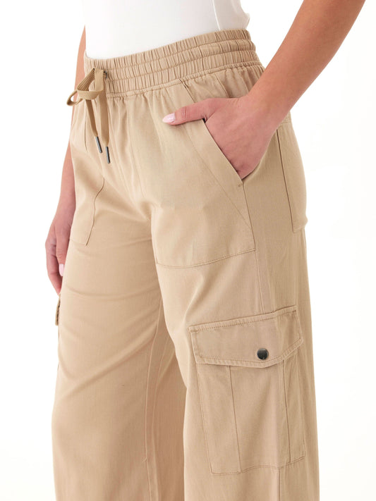Eila Stretch Twill Wide Leg Cargo Pant