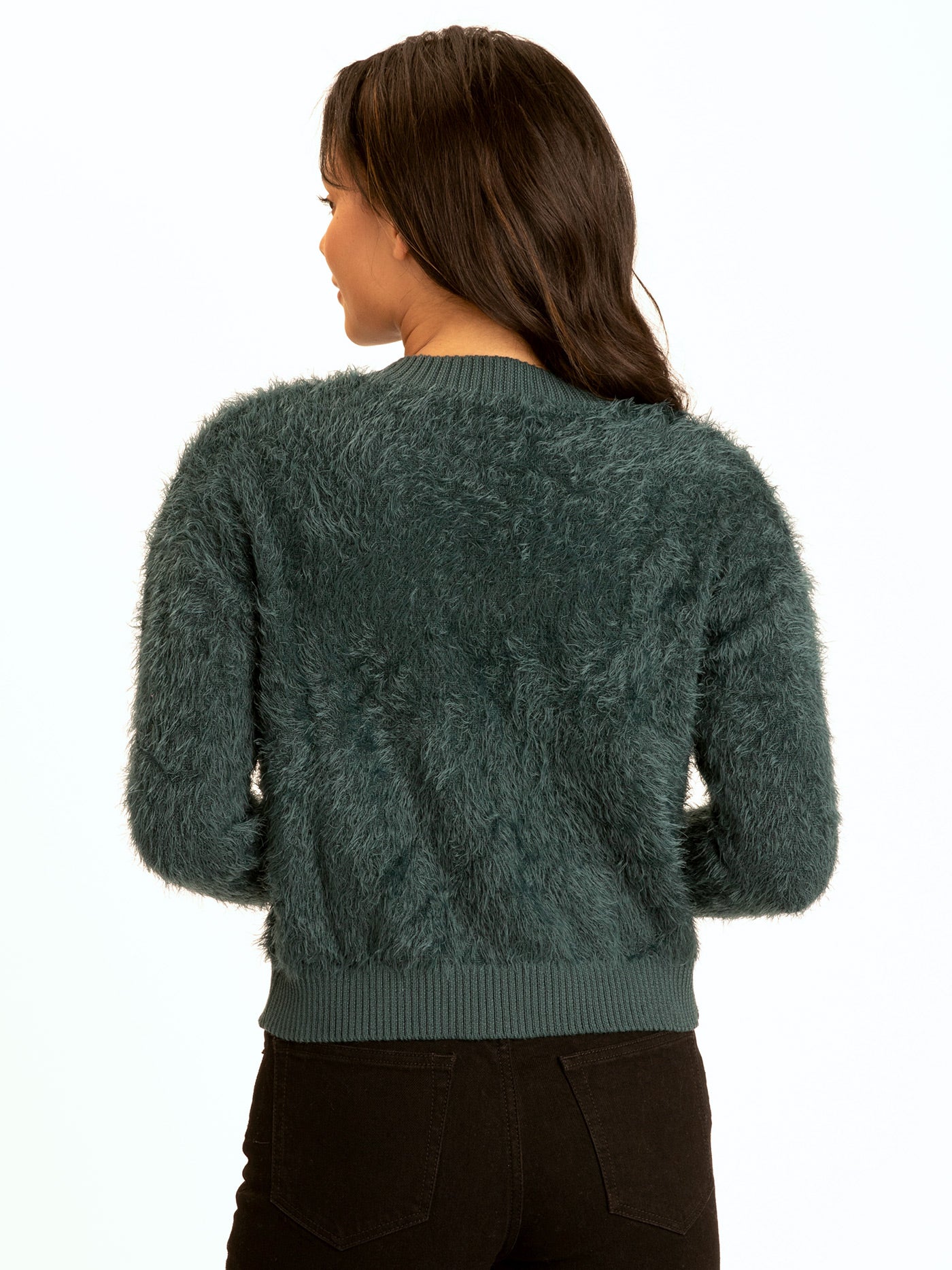 Fuzzy Knit Crop Cardigan