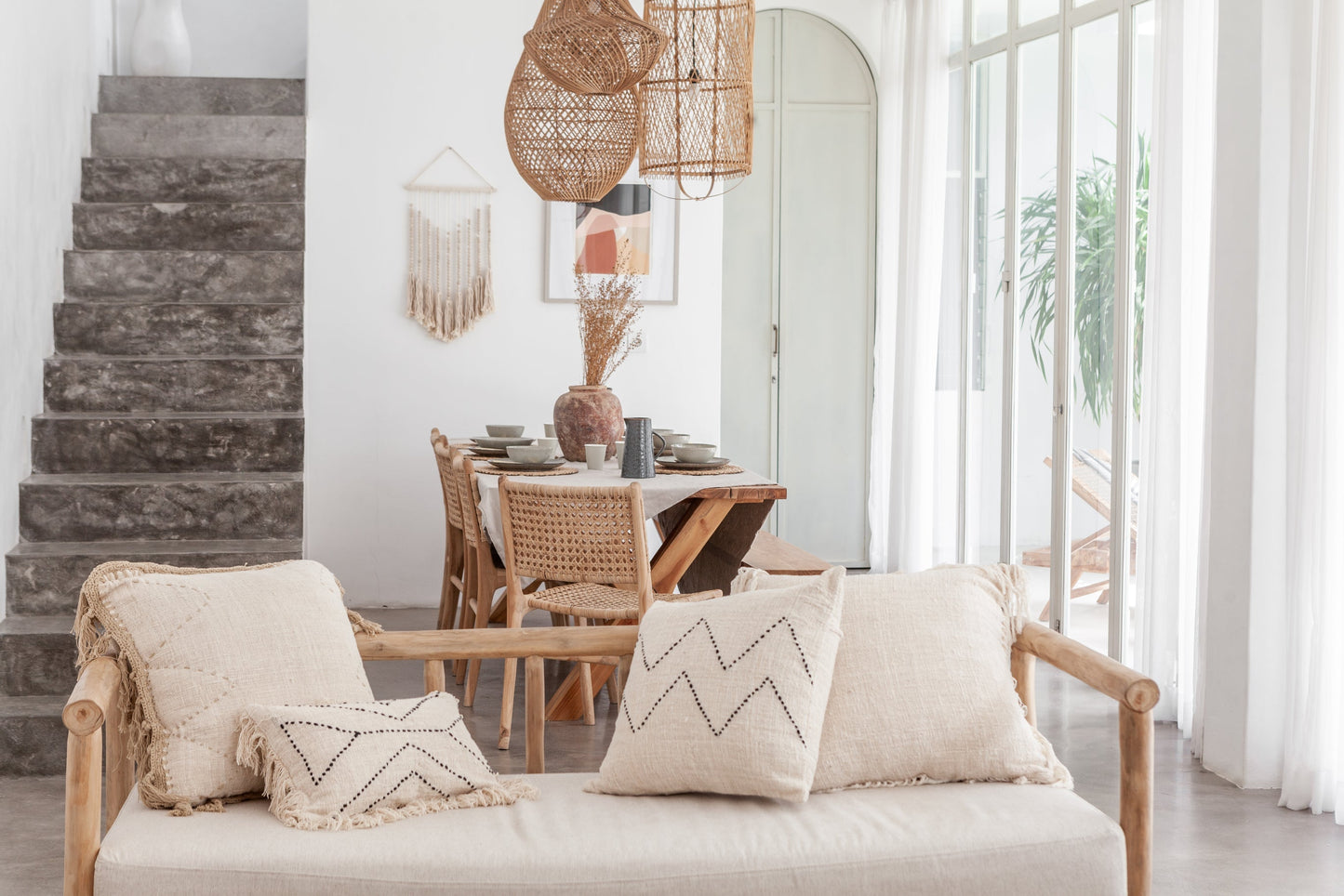Gaia Hand Stitched Cotton Throw Pillow Cover