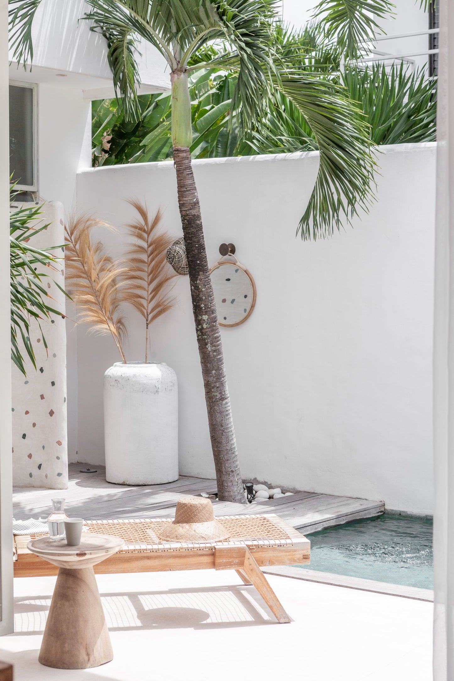 Modern Round Rattan Mirror
