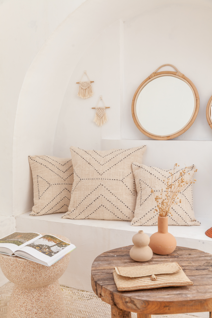 Modern Round Rattan Mirror