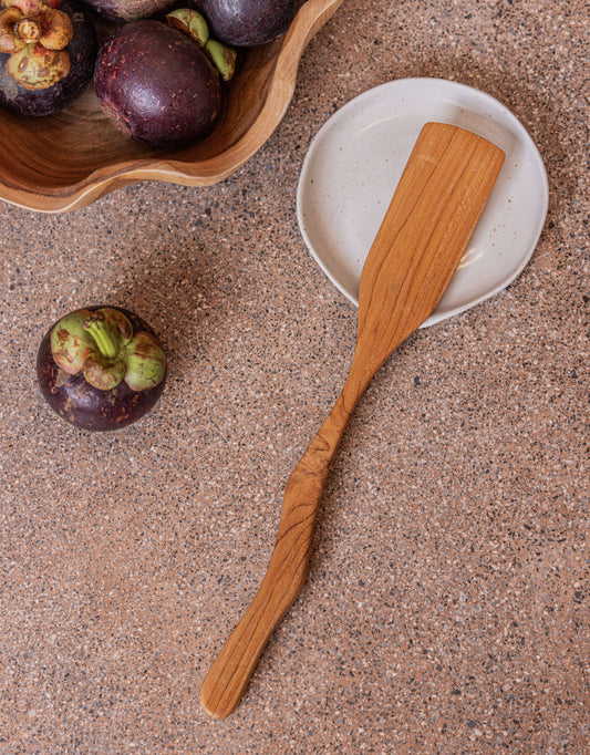 Teak Wavy Spatulas