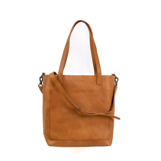 Leather Day Tote Bag - Camel