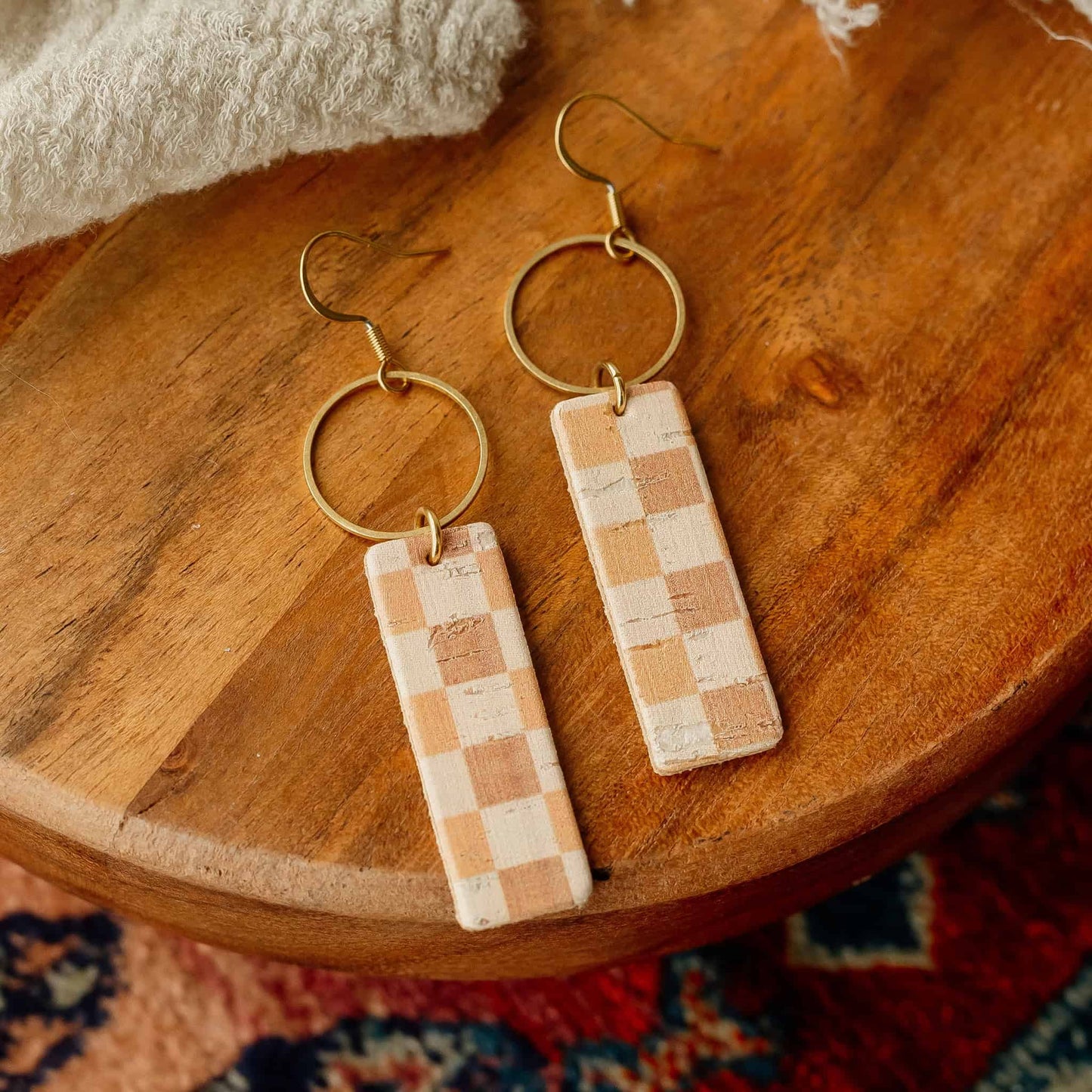 Checkered Drop Earrings