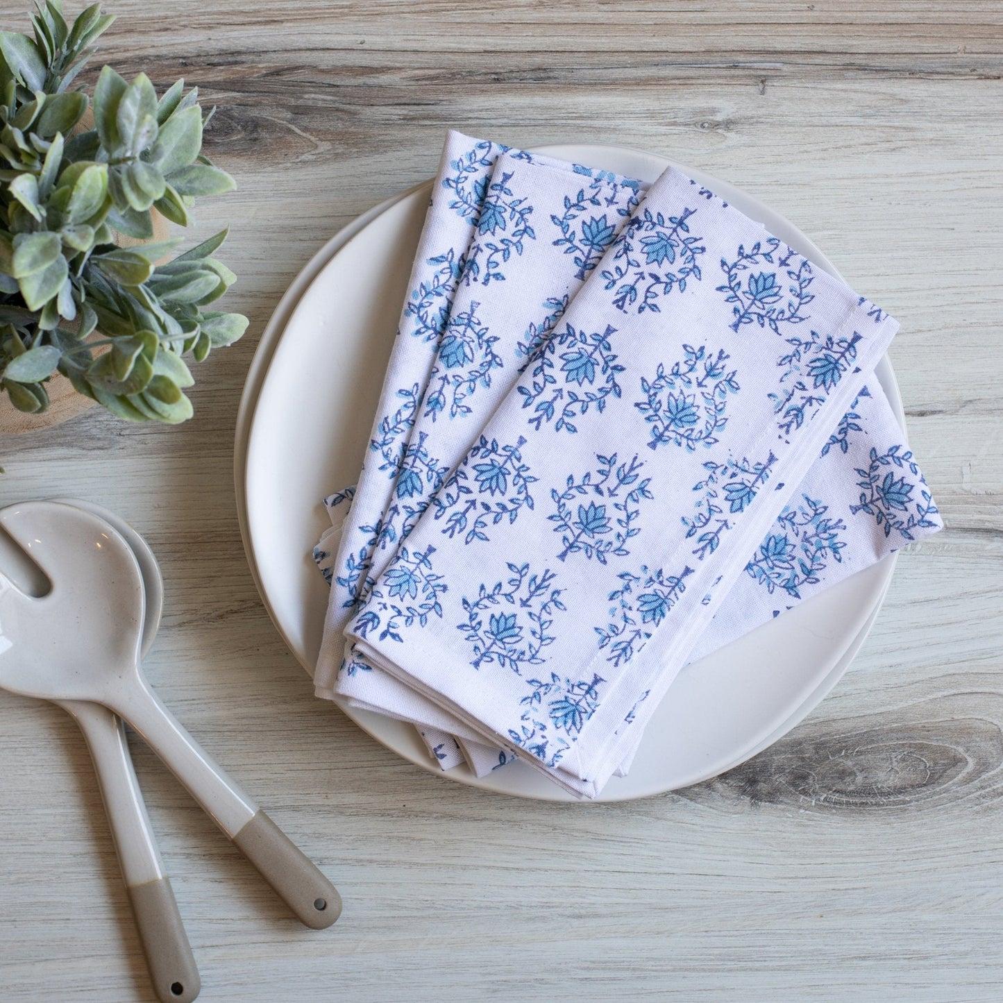 Dinner Napkins (set of 4) - Lotus, Uniform Blue and Navy