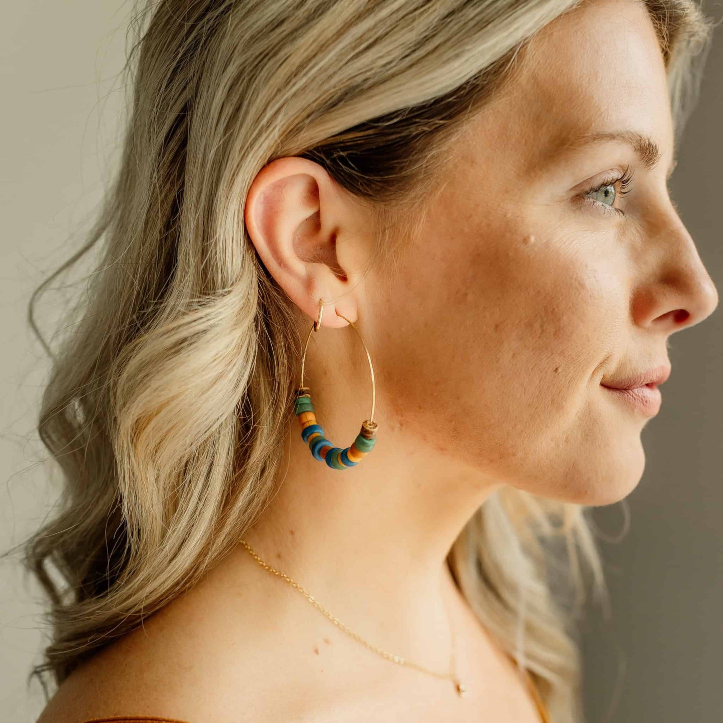 Beaded Hoop Earrings