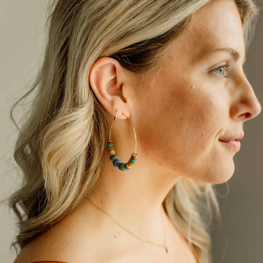 Beaded Hoop Earrings