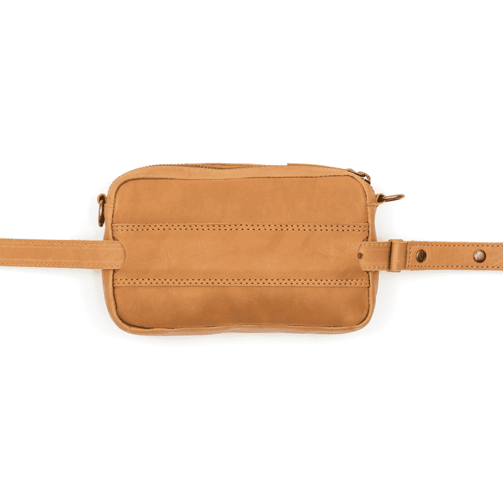 Leather Convertible Belt Bag - Camel